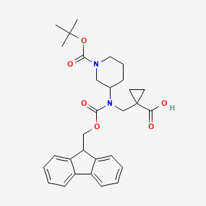 1-[[9H-Fluoren-9-ylmethoxycarbonyl-[1-[(2-methylpropan-2-yl)oxycarbonyl]piperidin-3-yl]amino]methyl]cyclopropane-1-carboxylic acid
