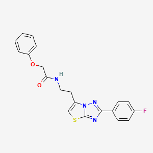 molecular formula C20H17FN4O2S B2757788 N-(2-(2-(4-fluorophenyl)thiazolo[3,2-b][1,2,4]triazol-6-yl)ethyl)-2-phenoxyacetamide CAS No. 894028-39-8