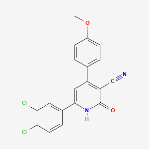 molecular formula C19H12Cl2N2O2 B2757793 6-(3,4-二氯苯基)-4-(4-甲氧基苯基)-2-氧代-1H-吡啶-3-羧腈 CAS No. 79325-10-3