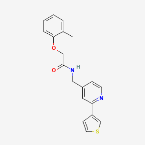 molecular formula C19H18N2O2S B2757796 N-((2-(噻吩-3-基)吡啶-4-基)甲基)-2-(邻甲苯氧基)乙酰胺 CAS No. 2034476-61-2