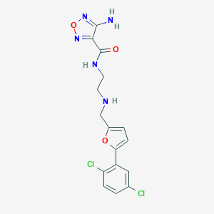 4-amino-N-[2-({[5-(2,5-dichlorophenyl)furan-2-yl]methyl}amino)ethyl]-1,2,5-oxadiazole-3-carboxamide