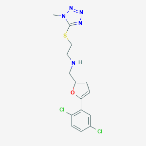 molecular formula C15H15Cl2N5OS B275781 N-{[5-(2,5-dichlorophenyl)furan-2-yl]methyl}-2-[(1-methyl-1H-tetrazol-5-yl)sulfanyl]ethanamine 