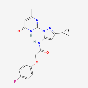 N-(3-cyclopropyl-1-(4-methyl-6-oxo-1,6-dihydropyrimidin-2-yl)-1H-pyrazol-5-yl)-2-(4-fluorophenoxy)acetamide