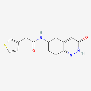 N-(3-oxo-2,3,5,6,7,8-hexahydrocinnolin-6-yl)-2-(thiophen-3-yl)acetamide