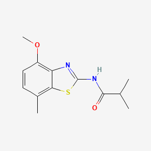 molecular formula C13H16N2O2S B2757827 N-(4-methoxy-7-methylbenzo[d]thiazol-2-yl)isobutyramide CAS No. 868230-77-7