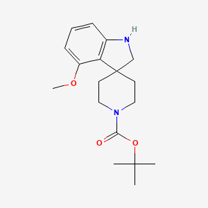molecular formula C18H26N2O3 B2757846 tert-Butyl 4-methoxy-1,2-dihydrospiro[indole-3,4'-piperidine]-1'-carboxylate CAS No. 2251053-64-0