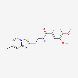 molecular formula C19H21N3O3 B2757858 3,4-dimethoxy-N-(2-(7-methylimidazo[1,2-a]pyridin-2-yl)ethyl)benzamide CAS No. 868977-95-1