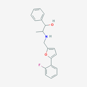 molecular formula C20H20FNO2 B275786 2-({[5-(2-Fluorophenyl)-2-furyl]methyl}amino)-1-phenyl-1-propanol 