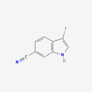 molecular formula C9H5IN2 B2757865 3-iodo-1H-indole-6-carbonitrile CAS No. 1696315-42-0