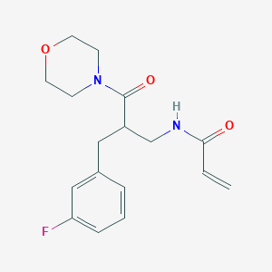 molecular formula C17H21FN2O3 B2757866 N-[2-[(3-Fluorophenyl)methyl]-3-morpholin-4-yl-3-oxopropyl]prop-2-enamide CAS No. 2305282-23-7