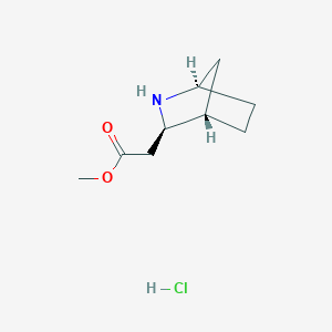 molecular formula C9H16ClNO2 B2757869 Methyl 2-[(1R,3R,4S)-2-azabicyclo[2.2.1]heptan-3-yl]acetate;hydrochloride CAS No. 2375248-77-2