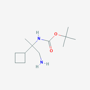 molecular formula C12H24N2O2 B2757872 Tert-butyl N-(1-amino-2-cyclobutylpropan-2-yl)carbamate CAS No. 1781472-86-3