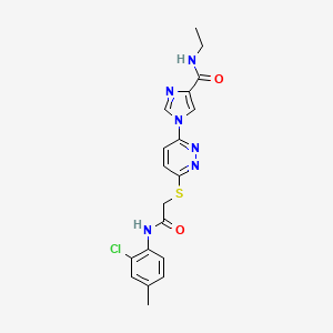 molecular formula C19H19ClN6O2S B2757876 1-(6-((2-((2-氯-4-甲基苯基)氨基)-2-氧代乙基)硫代吡啶并[1,2,4]嘧啶-3-基)-N-乙基-1H-咪唑-4-羧酰胺 CAS No. 1251600-24-4