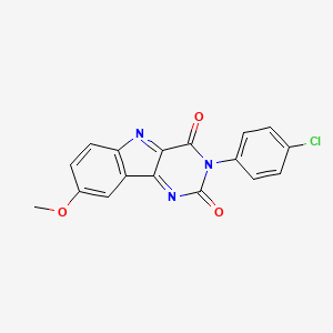 molecular formula C17H12ClN3O3 B2757878 3-(4-chlorophenyl)-8-methoxy-1H,2H,3H,4H,5H-pyrimido[5,4-b]indole-2,4-dione CAS No. 1351800-42-4