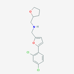 1-[5-(2,4-dichlorophenyl)furan-2-yl]-N-(tetrahydrofuran-2-ylmethyl)methanamine