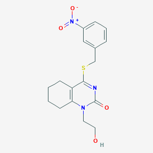 1-(2-hydroxyethyl)-4-((3-nitrobenzyl)thio)-5,6,7,8-tetrahydroquinazolin-2(1H)-one