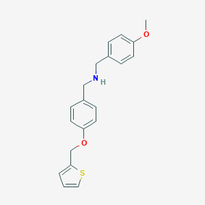 molecular formula C20H21NO2S B275789 1-(4-methoxyphenyl)-N-[4-(thiophen-2-ylmethoxy)benzyl]methanamine 