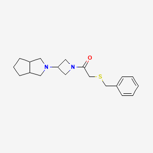molecular formula C19H26N2OS B2757890 1-[3-(3,3a,4,5,6,6a-Hexahydro-1H-cyclopenta[c]pyrrol-2-yl)azetidin-1-yl]-2-benzylsulfanylethanone CAS No. 2415453-67-5