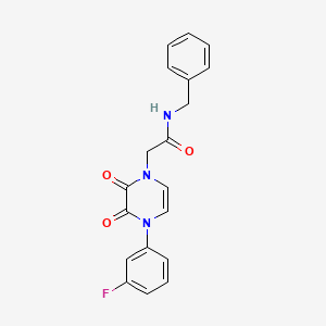 molecular formula C19H16FN3O3 B2757891 N-benzyl-2-(4-(3-fluorophenyl)-2,3-dioxo-3,4-dihydropyrazin-1(2H)-yl)acetamide CAS No. 1226428-20-1