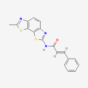 molecular formula C18H13N3OS2 B2757896 (E)-N-(7-methyl-[1,3]thiazolo[4,5-g][1,3]benzothiazol-2-yl)-3-phenylprop-2-enamide CAS No. 328271-13-2