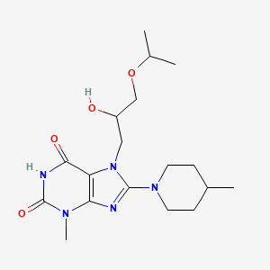 molecular formula C18H29N5O4 B2757905 7-(2-羟基-3-异丙氧基丙基)-3-甲基-8-(4-甲基哌啶-1-基)-1H-嘌呤-2,6(3H,7H)-二酮 CAS No. 919017-38-2