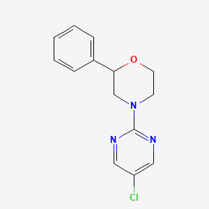 molecular formula C14H14ClN3O B2757913 4-(5-氯吡咯啉-2-基)-2-苯基吗啉 CAS No. 2034511-81-2