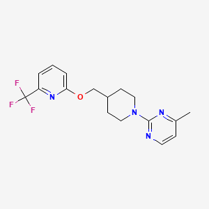 molecular formula C17H19F3N4O B2757917 4-Methyl-2-[4-({[6-(trifluoromethyl)pyridin-2-yl]oxy}methyl)piperidin-1-yl]pyrimidine CAS No. 2200650-58-2