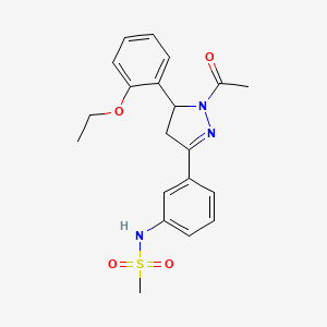 molecular formula C20H23N3O4S B2757920 N-[3-[2-acetyl-3-(2-ethoxyphenyl)-3,4-dihydropyrazol-5-yl]phenyl]methanesulfonamide CAS No. 852141-82-3