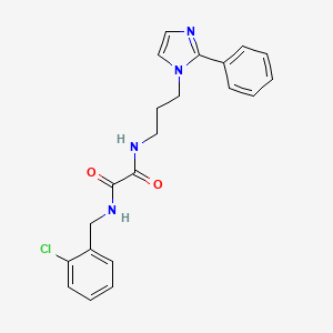 molecular formula C21H21ClN4O2 B2757930 N1-(2-chlorobenzyl)-N2-(3-(2-phenyl-1H-imidazol-1-yl)propyl)oxalamide CAS No. 1421461-97-3