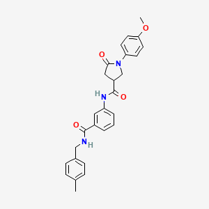 1-(4-methoxyphenyl)-N-(3-{[(4-methylphenyl)methyl]carbamoyl}phenyl)-5-oxopyrrolidine-3-carboxamide