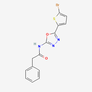 molecular formula C14H10BrN3O2S B2757935 N-(5-(5-bromothiophen-2-yl)-1,3,4-oxadiazol-2-yl)-2-phenylacetamide CAS No. 1021131-85-0