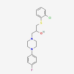 molecular formula C19H22ClFN2OS B2757938 1-[(2-氯苯基)硫代]-3-[4-(4-氟苯基)哌嗪-基]-2-丙醇 CAS No. 338422-02-9