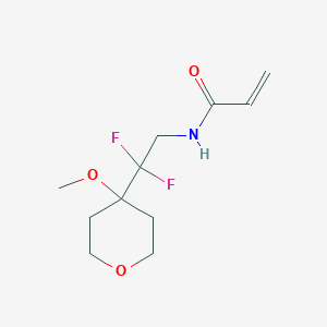 molecular formula C11H17F2NO3 B2757945 N-[2,2-Difluoro-2-(4-methoxyoxan-4-yl)ethyl]prop-2-enamide CAS No. 2361657-49-8