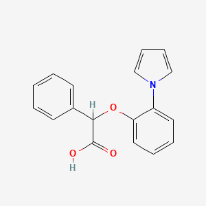 molecular formula C18H15NO3 B2757946 2-phenyl-2-[2-(1H-pyrrol-1-yl)phenoxy]acetic acid CAS No. 177578-77-7