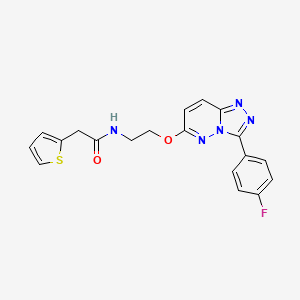 molecular formula C19H16FN5O2S B2757959 N-(2-((3-(4-氟苯基)-[1,2,4]三唑[4,3-b]吡啶-6-基氧基)乙基)-2-(噻吩-2-基)乙酰胺 CAS No. 1021098-47-4