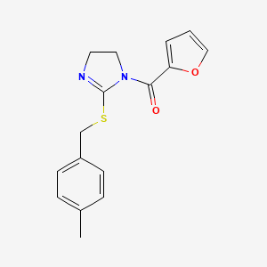 molecular formula C16H16N2O2S B2757967 1-(furan-2-carbonyl)-2-{[(4-methylphenyl)methyl]sulfanyl}-4,5-dihydro-1H-imidazole CAS No. 851805-49-7