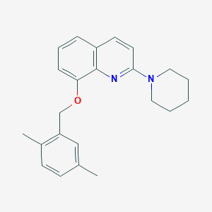 molecular formula C23H26N2O B2757968 8-((2,5-Dimethylbenzyl)oxy)-2-(piperidin-1-yl)quinoline CAS No. 921556-23-2