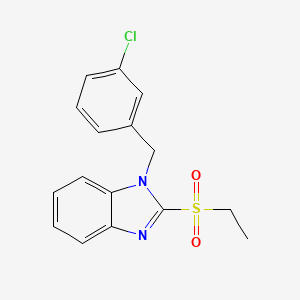 molecular formula C16H15ClN2O2S B2757971 1-(3-chlorobenzyl)-2-(ethylsulfonyl)-1H-benzo[d]imidazole CAS No. 886903-01-1