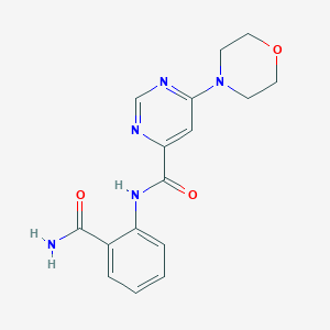 molecular formula C16H17N5O3 B2757974 N-(2-氨基甲酰苯基)-6-吗啉基嘧啶-4-甲酰胺 CAS No. 1903188-19-1