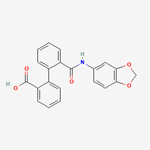 molecular formula C21H15NO5 B2757975 2'-(Benzo[d][1,3]dioxol-5-ylcarbamoyl)-[1,1'-biphenyl]-2-carboxylic acid CAS No. 1226436-76-5