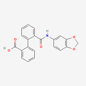 molecular formula C21H15NO5 B2757975 2'-(苯并[d][1,3]二噁杂环-5-基甲酰基)-[1,1'-联苯]-2-羧酸 CAS No. 1226436-76-5