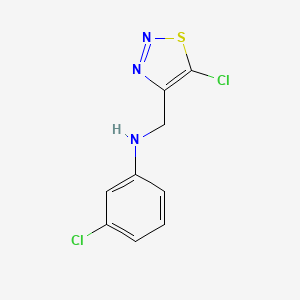 molecular formula C9H7Cl2N3S B2757979 3-chloro-N-[(5-chloro-1,2,3-thiadiazol-4-yl)methyl]aniline CAS No. 338420-52-3