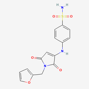 molecular formula C15H13N3O5S B2757980 4-((1-(furan-2-ylmethyl)-2,5-dioxo-2,5-dihydro-1H-pyrrol-3-yl)amino)benzenesulfonamide CAS No. 920948-00-1