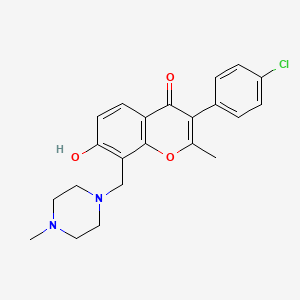molecular formula C22H23ClN2O3 B2757985 3-(4-Chlorophenyl)-7-hydroxy-2-methyl-8-[(4-methylpiperazin-1-yl)methyl]chromen-4-one CAS No. 848211-76-7