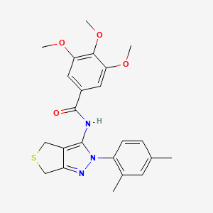 molecular formula C23H25N3O4S B2757988 N-(2-(2,4-dimethylphenyl)-4,6-dihydro-2H-thieno[3,4-c]pyrazol-3-yl)-3,4,5-trimethoxybenzamide CAS No. 361172-33-0