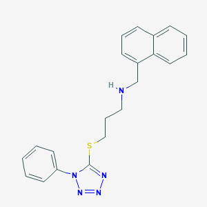 molecular formula C21H21N5S B275799 N-(naphthalen-1-ylmethyl)-3-[(1-phenyl-1H-tetrazol-5-yl)sulfanyl]propan-1-amine 