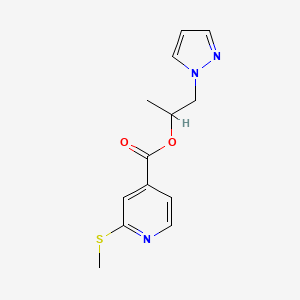 1-(1H-pyrazol-1-yl)propan-2-yl 2-(methylsulfanyl)pyridine-4-carboxylate