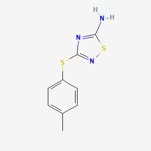 molecular formula C9H9N3S2 B2758007 3-[(4-Methylphenyl)sulfanyl]-1,2,4-thiadiazol-5-amine CAS No. 1256627-94-7
