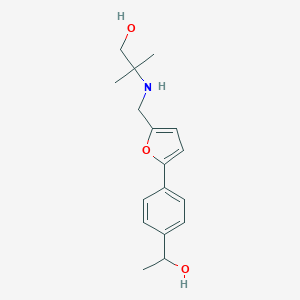 molecular formula C17H23NO3 B275801 2-[({5-[4-(1-Hydroxyethyl)phenyl]furan-2-yl}methyl)amino]-2-methylpropan-1-ol 