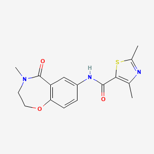 molecular formula C16H17N3O3S B2758010 2,4-dimethyl-N-(4-methyl-5-oxo-2,3,4,5-tetrahydrobenzo[f][1,4]oxazepin-7-yl)thiazole-5-carboxamide CAS No. 1210808-09-5